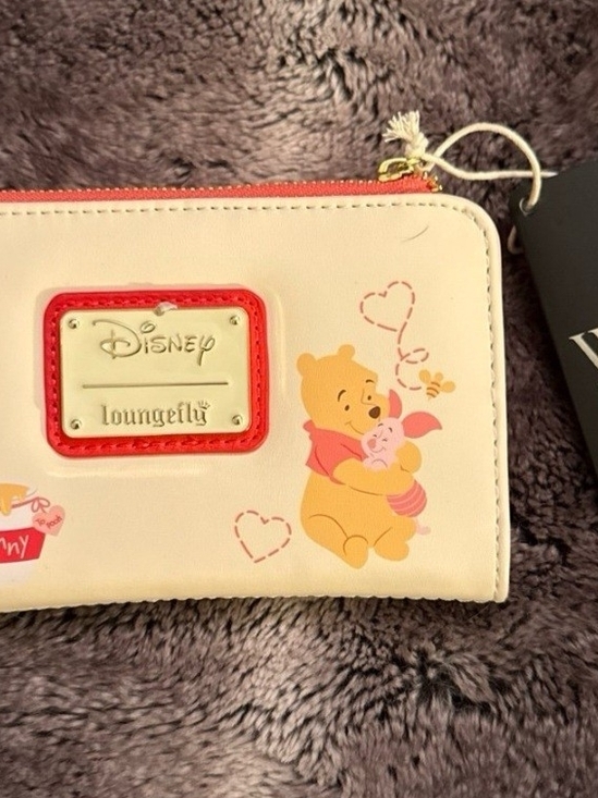 Loungefly Handbags - Loungefly Cream Winnie the Pooh & Piglet Zip Wallet with Red Trim